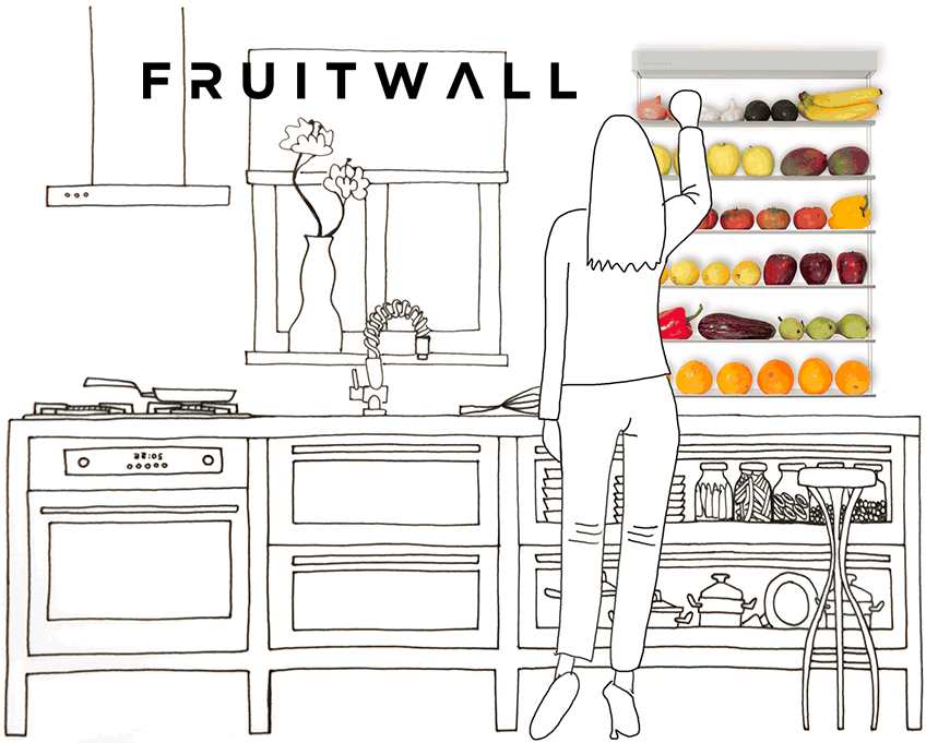Fruteros de diseño FRUITWALL para ahorrar espacio en la cocina